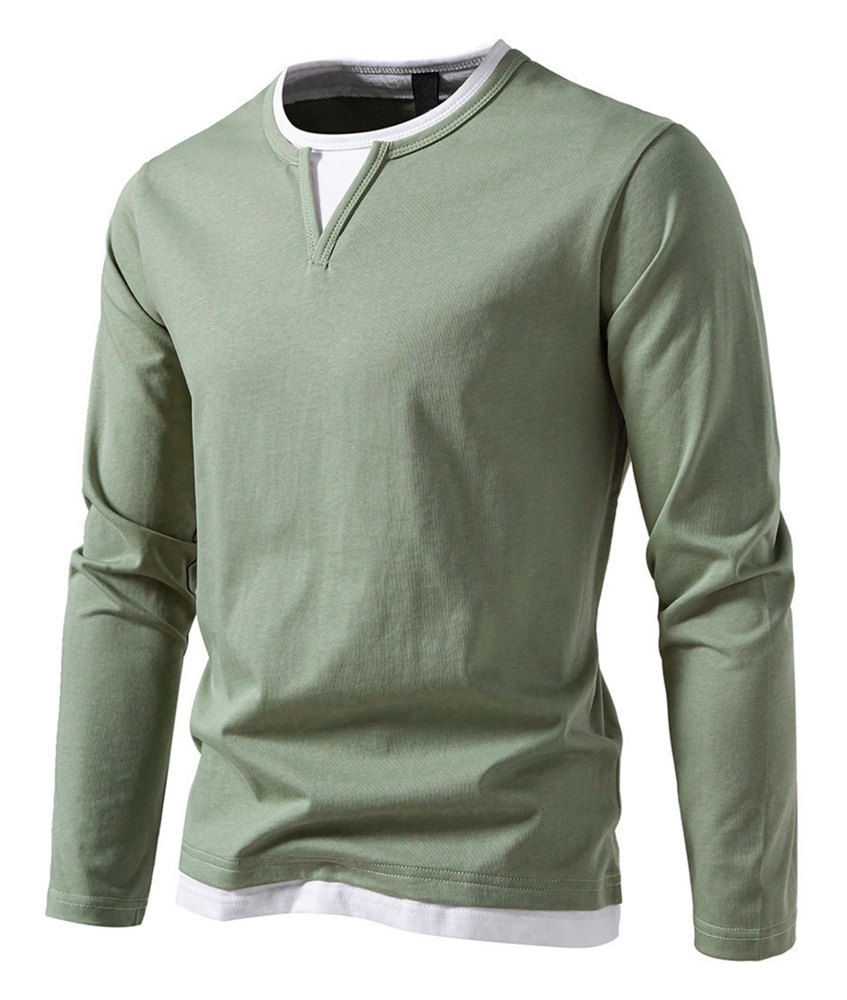 MAGIMODAC Mens Long Sleeve Shirts Summer Classic Crew Neck T-Shirt Casual Tee Shirt Lightweight Solid Color Fall Tops