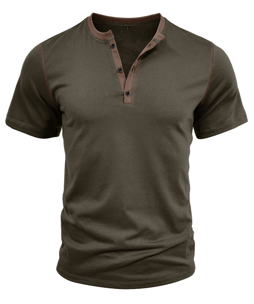 MAGIMODAC Mens Summer Henley Short Sleeve T-Shirts Casual Classic V Neck T Shirt Lightweight Cotton Tee Tops with Button