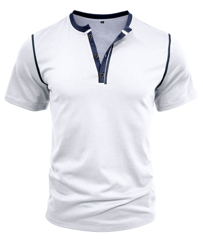 MAGIMODAC Mens Summer Henley Short Sleeve T-Shirts Casual Classic V Neck T Shirt Lightweight Cotton Tee Tops with Button