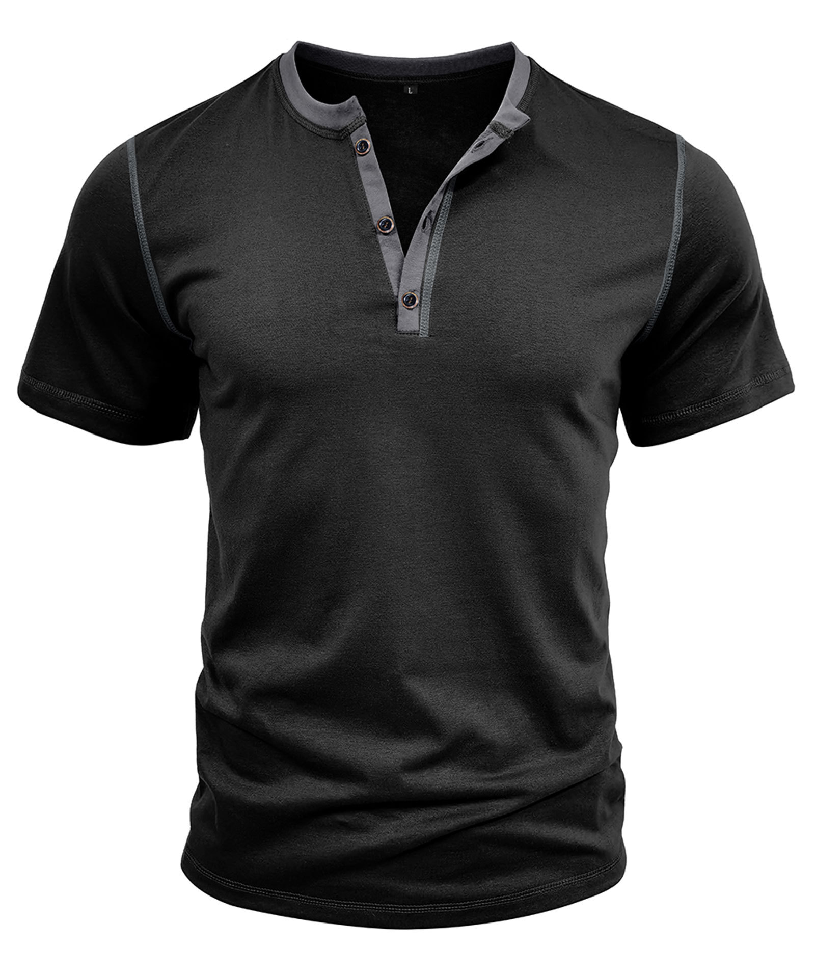 Summer Henley Short Sleeve T-Shirts Mens Casual Classic V Neck T Shirt Lightweight Cotton Tee Tops with Button