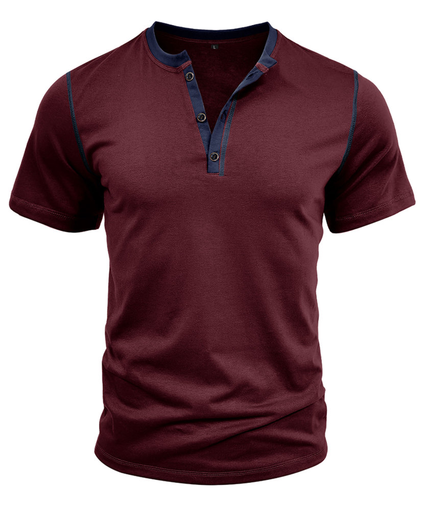 Summer Henley Short Sleeve T-Shirts Mens Casual Classic V Neck T Shirt Lightweight Cotton Tee Tops with Button