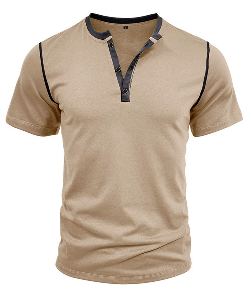 Summer Henley Short Sleeve T-Shirts Mens Casual Classic V Neck T Shirt Lightweight Cotton Tee Tops with Button