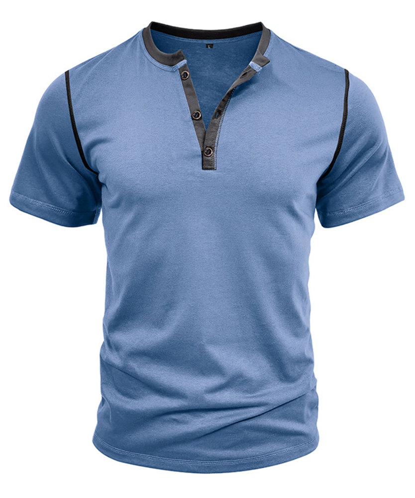 Summer Henley Short Sleeve T-Shirts Mens Casual Classic V Neck T Shirt Lightweight Cotton Tee Tops with Button