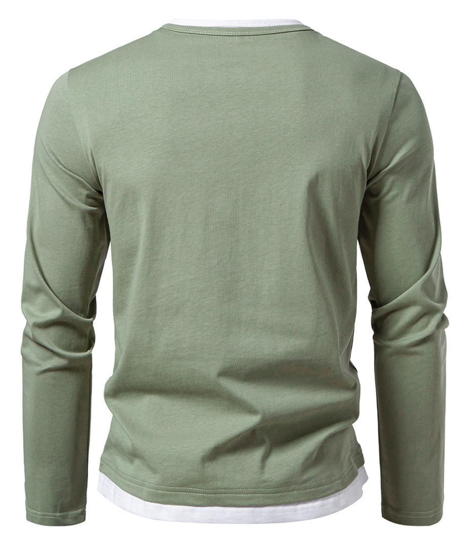MAGIMODAC Mens Long Sleeve Shirts Summer Classic Crew Neck T-Shirt Casual Tee Shirt Lightweight Solid Color Fall Tops