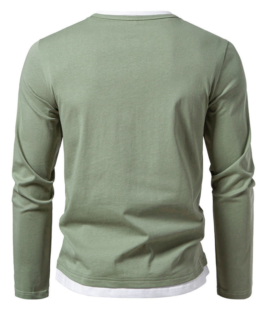 MAGIMODAC Mens Long Sleeve Shirts Summer Classic Crew Neck T-Shirt Casual Tee Shirt Lightweight Solid Color Fall Tops