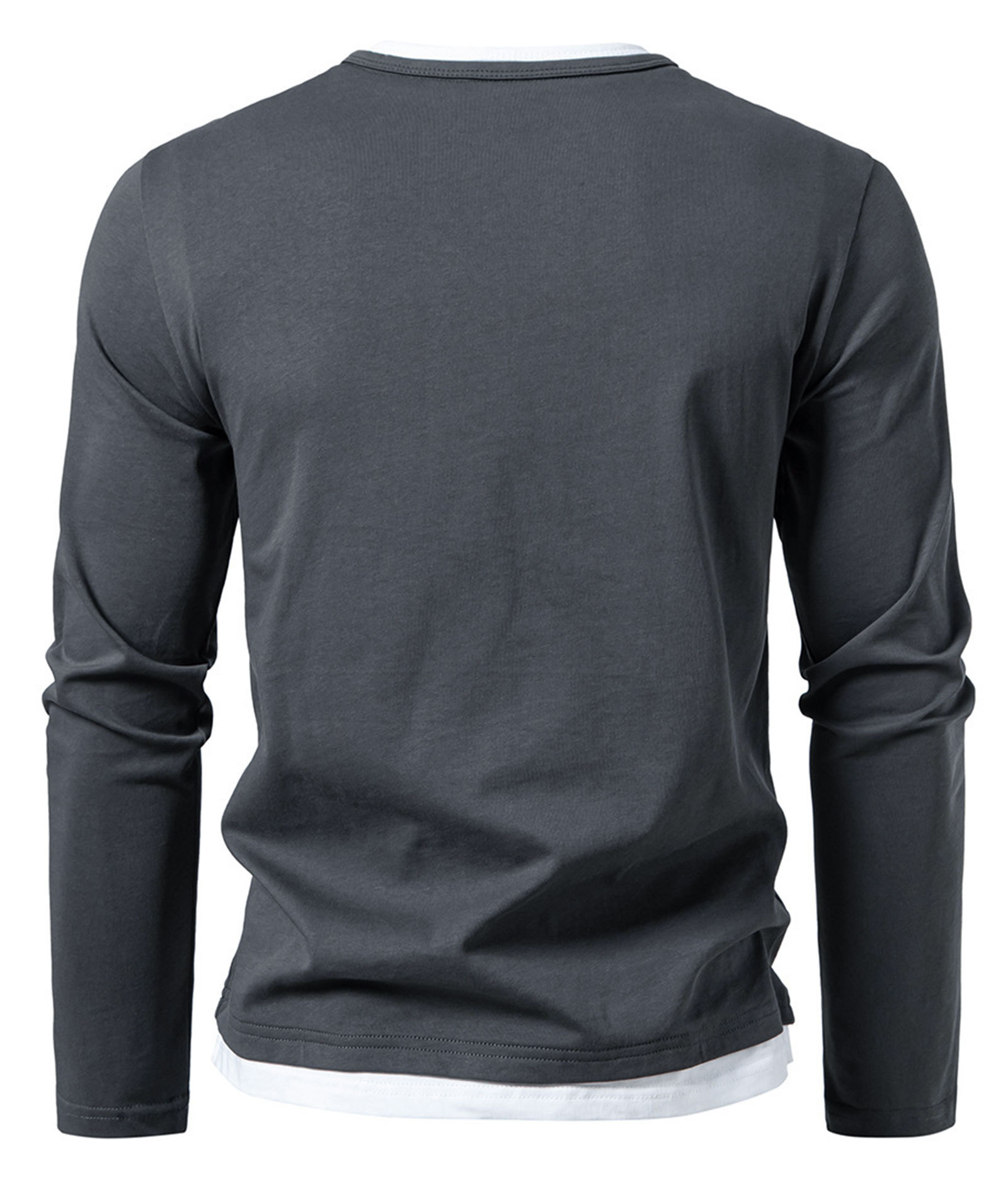 MAGIMODAC Mens Long Sleeve Shirts Summer Classic Crew Neck T-Shirt Casual Tee Shirt Lightweight Solid Color Fall Tops