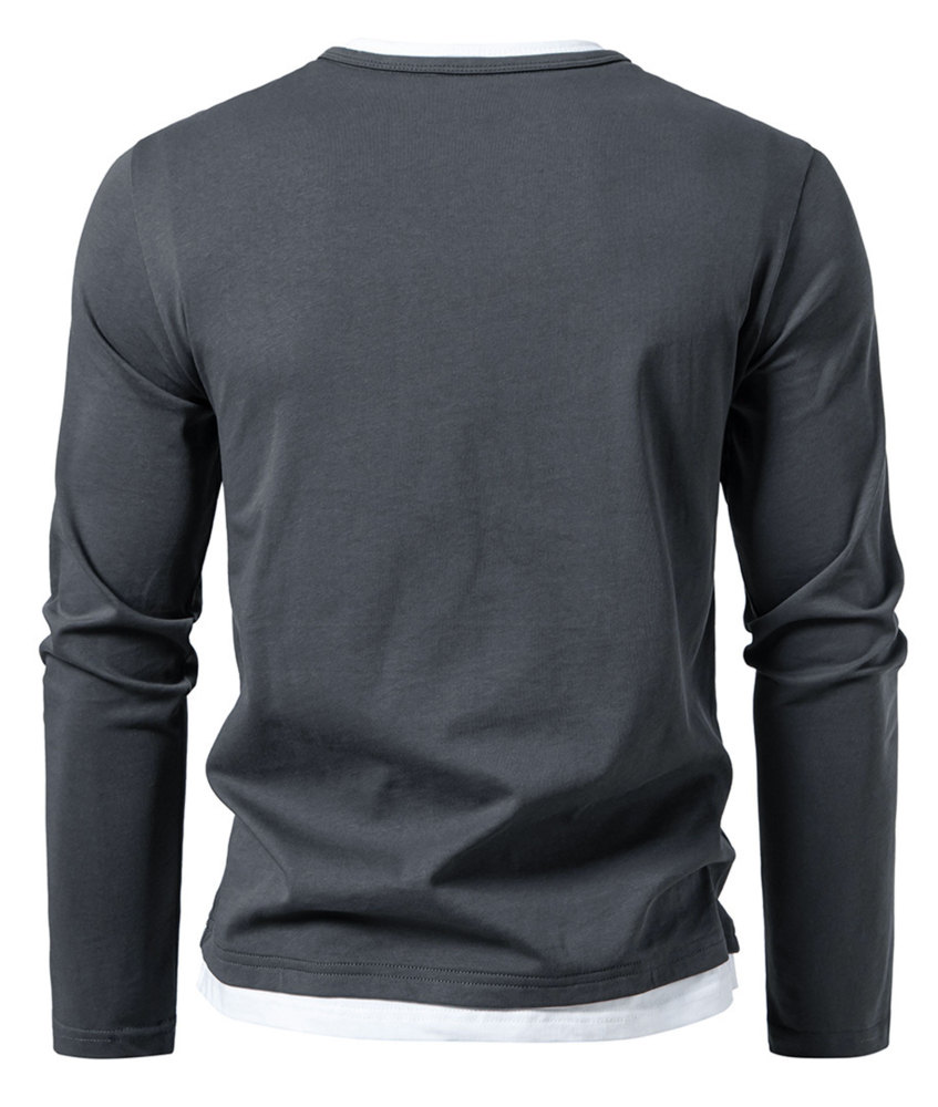 MAGIMODAC Mens Long Sleeve Shirts Summer Classic Crew Neck T-Shirt Casual Tee Shirt Lightweight Solid Color Fall Tops