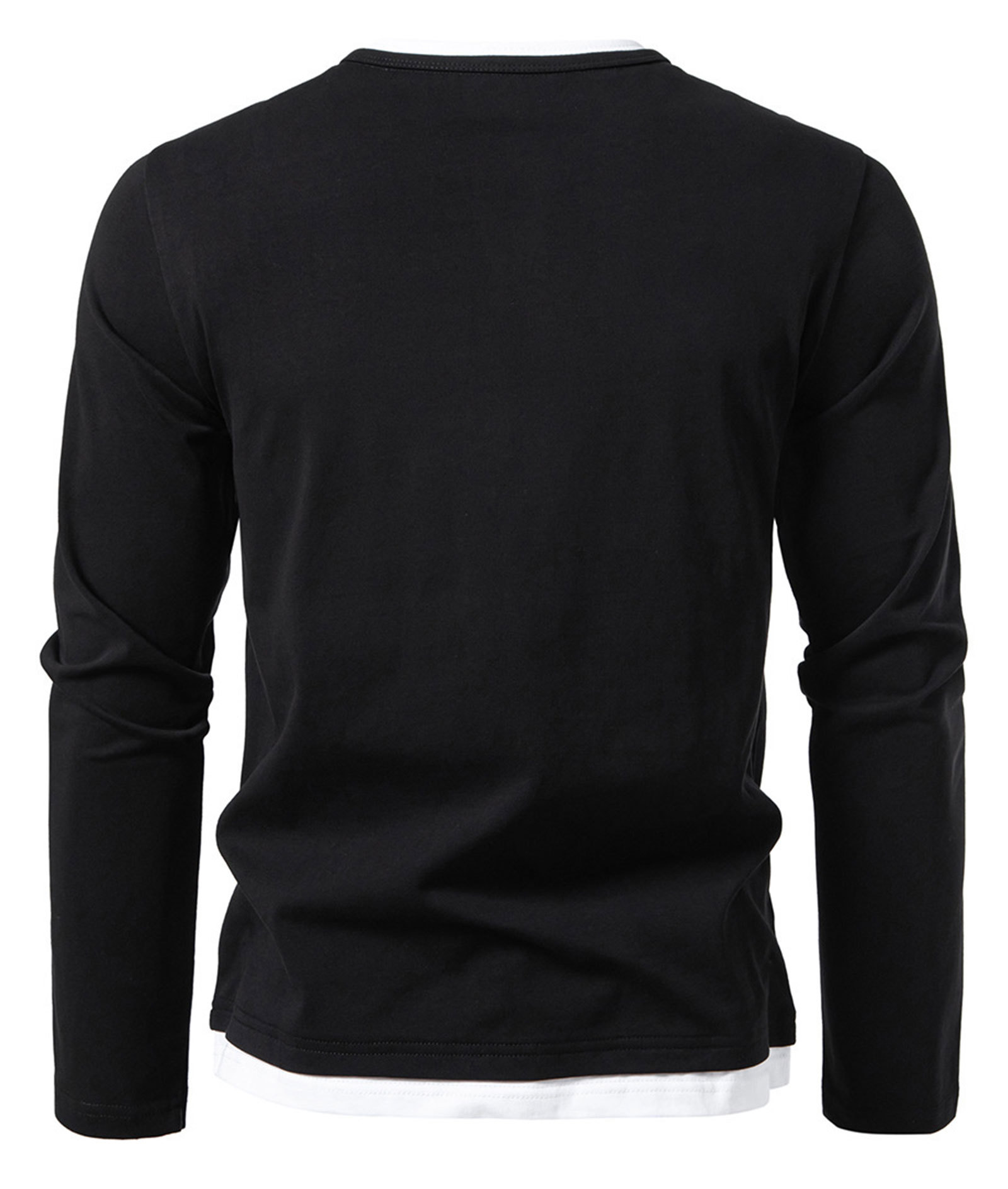 Long Sleeve Shirts Mens Summer Classic Crew Neck T-Shirt Casual Tee Shirt Lightweight Solid Color Fall Tops