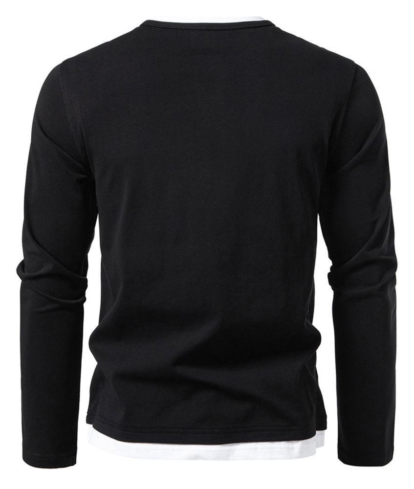 Long Sleeve Shirts Mens Summer Classic Crew Neck T-Shirt Casual Tee Shirt Lightweight Solid Color Fall Tops