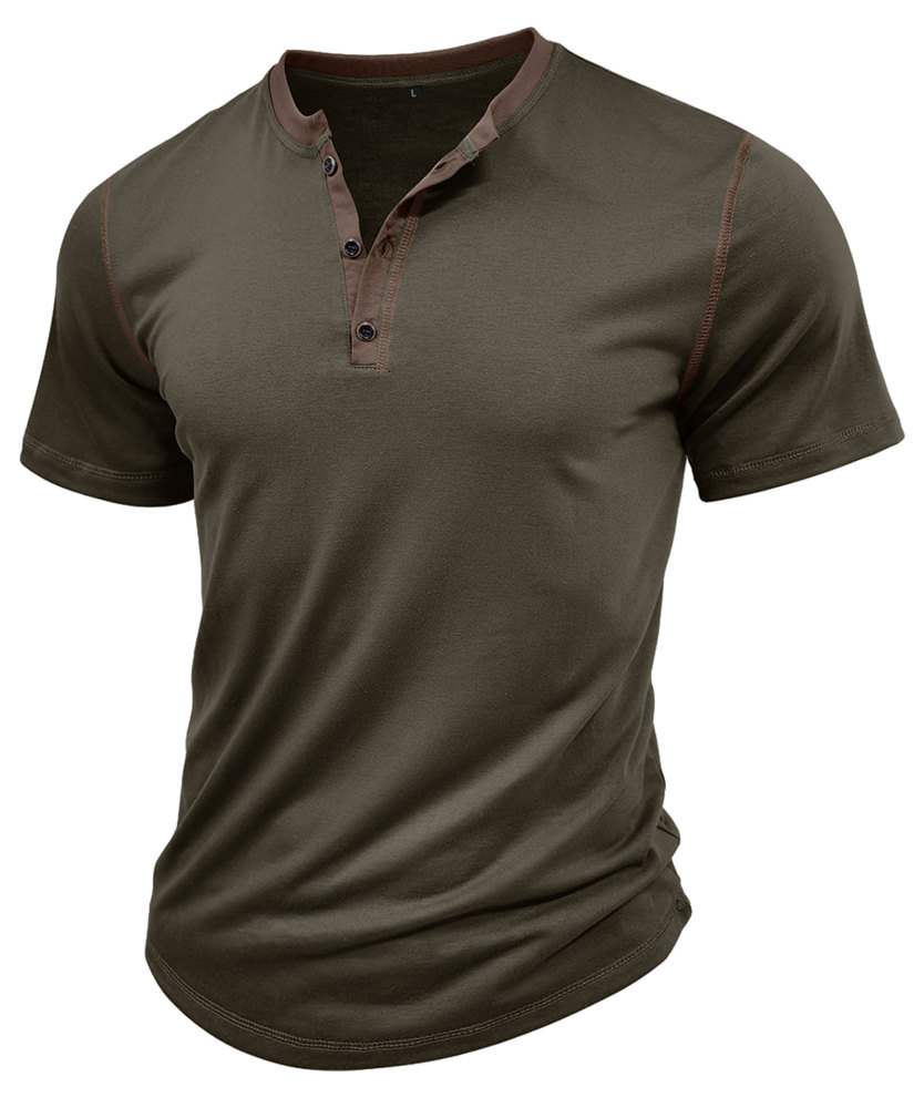 MAGIMODAC Mens Summer Henley Short Sleeve T-Shirts Casual Classic V Neck T Shirt Lightweight Cotton Tee Tops with Button