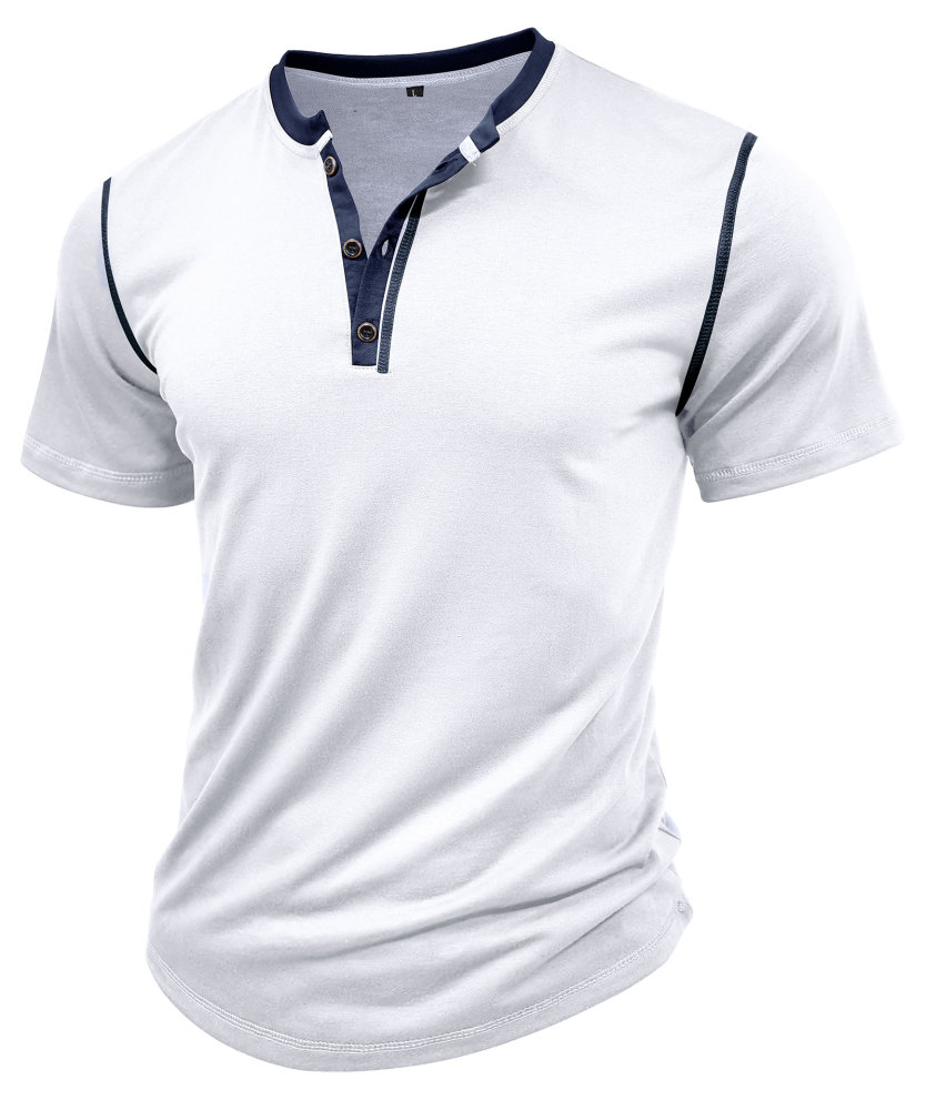 MAGIMODAC Mens Summer Henley Short Sleeve T-Shirts Casual Classic V Neck T Shirt Lightweight Cotton Tee Tops with Button