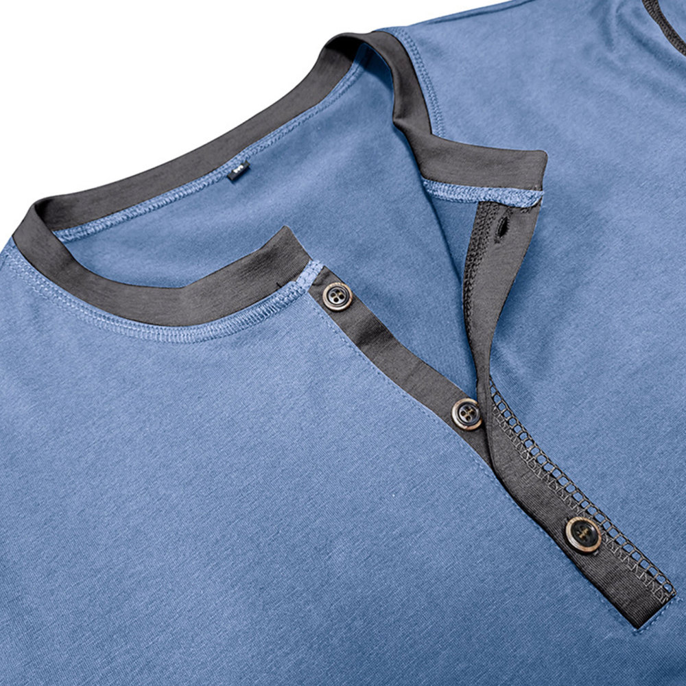 Summer Henley Short Sleeve T-Shirts Mens Casual Classic V Neck T Shirt Lightweight Cotton Tee Tops with Button