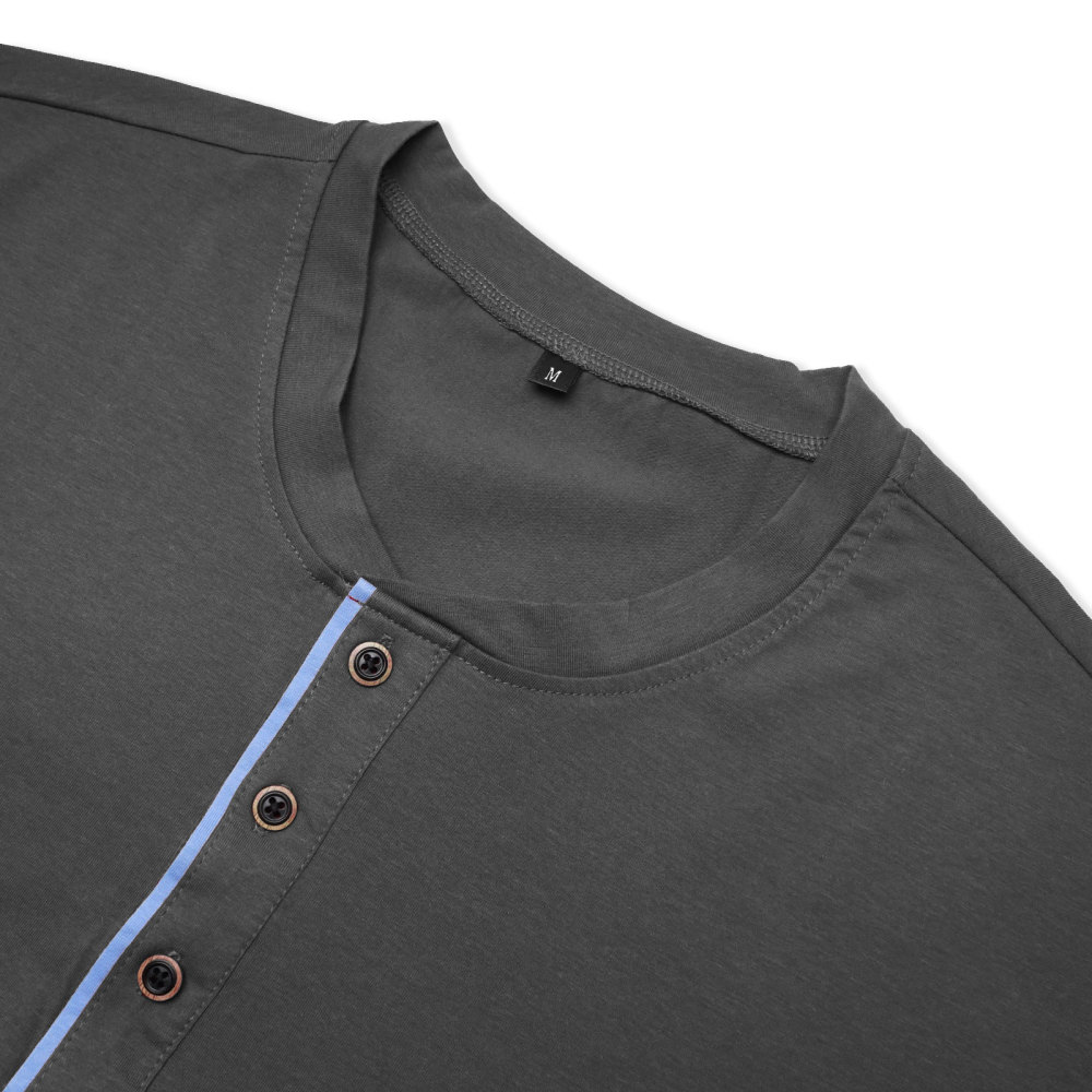 MAGIMODAC Mens Henley Long Sleeve T-Shirt Fashion Classic Cotton T Shirts Casual Lightweight T-Shirts with Button and Pocket
