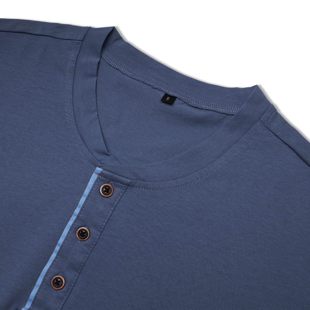 MAGIMODAC Mens Henley Long Sleeve T-Shirt Fashion Classic Cotton T Shirts Casual Lightweight T-Shirts with Button and Pocket