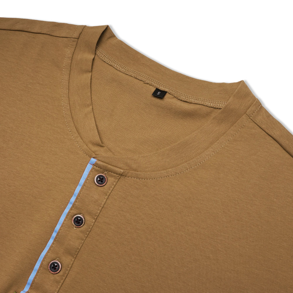 MAGIMODAC Mens Henley Long Sleeve T-Shirt Fashion Classic Cotton T Shirts Casual Lightweight T-Shirts with Button and Pocket