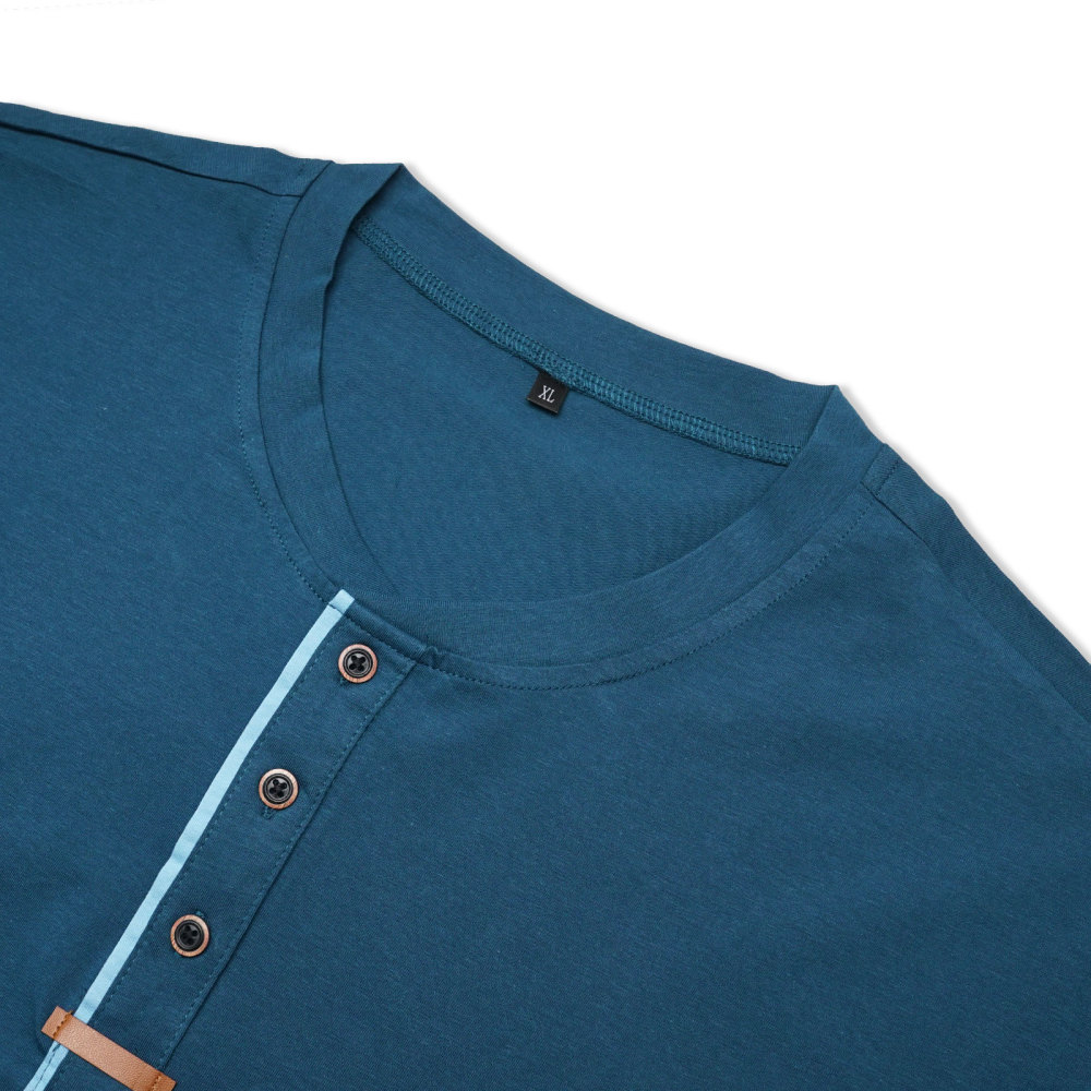 MAGIMODAC Mens Henley Long Sleeve T-Shirt Fashion Classic Cotton T Shirts Casual Lightweight T-Shirts with Button and Pocket