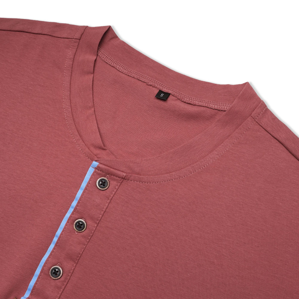 MAGIMODAC Mens Henley Short Sleeve Shirts Lightweight Cotton Summer Casual T-Shirt with Button and Pocket