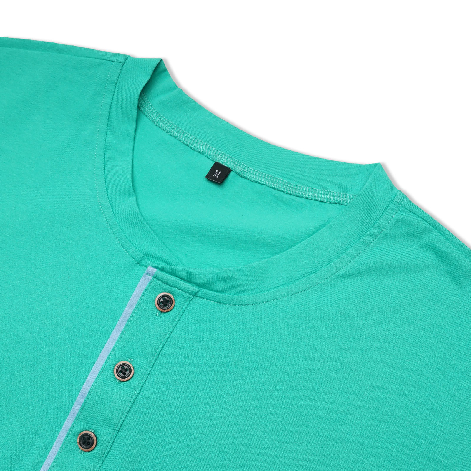Mens Henley Short Sleeve Shirts Lightweight Cotton Summer Casual T-Shirt with Button and Pocket