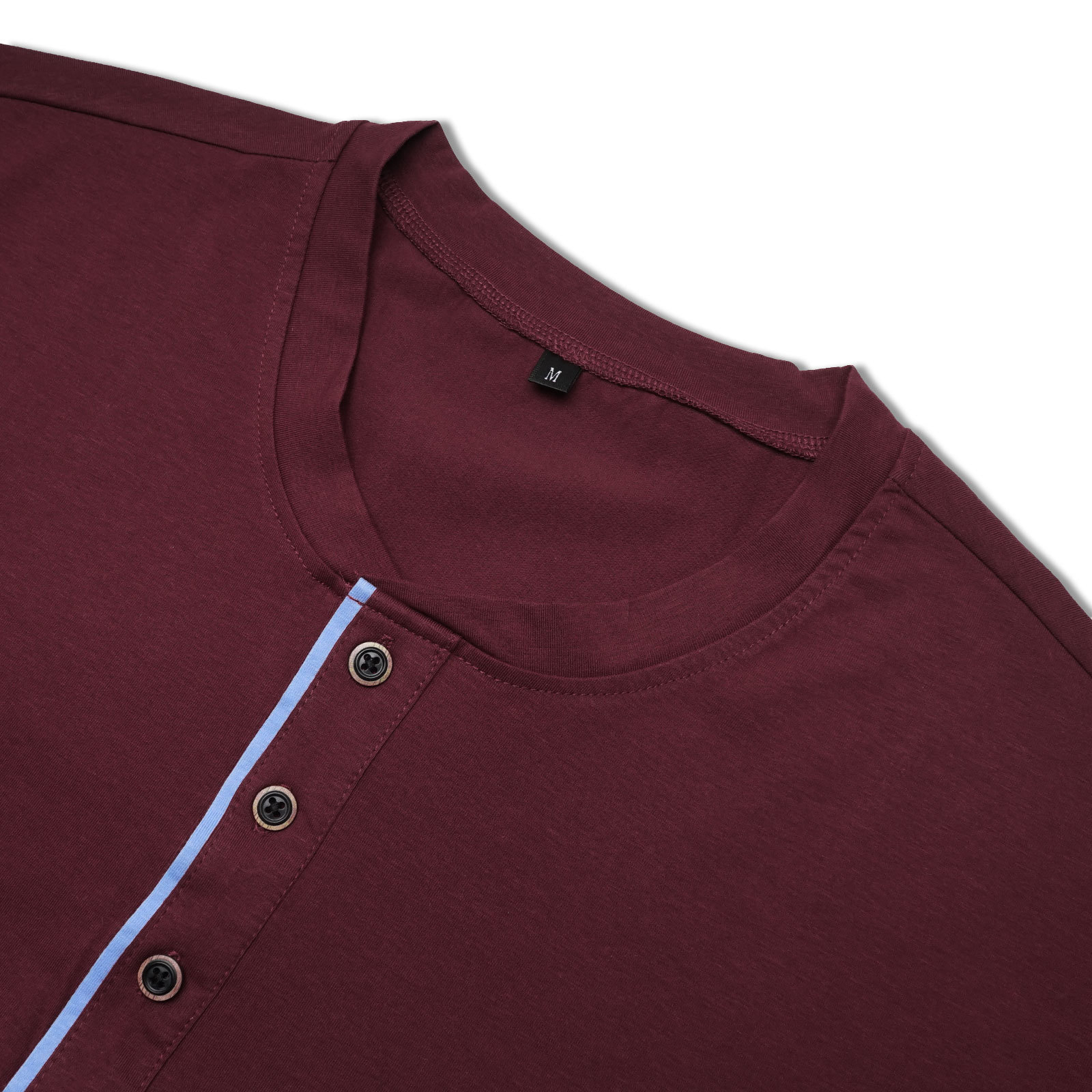 Mens Henley Short Sleeve Shirts Lightweight Cotton Summer Casual T-Shirt with Button and Pocket