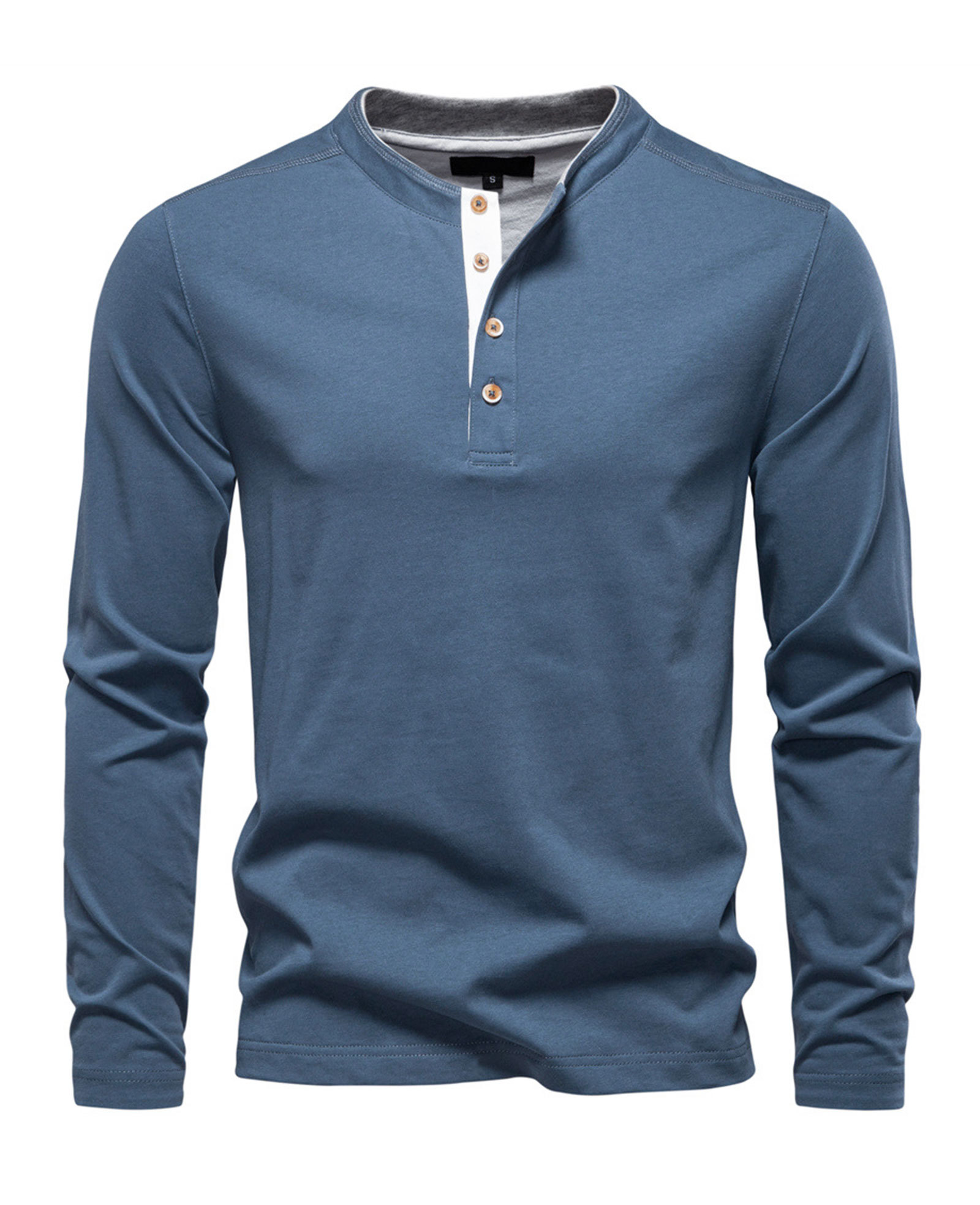 MAGIMODAC Mens Henley Shirts Long Sleeve Cotton T-Shirt Casual Classic Tshirt Lightweight Basic T-Shirts Button Tee Shirt Top