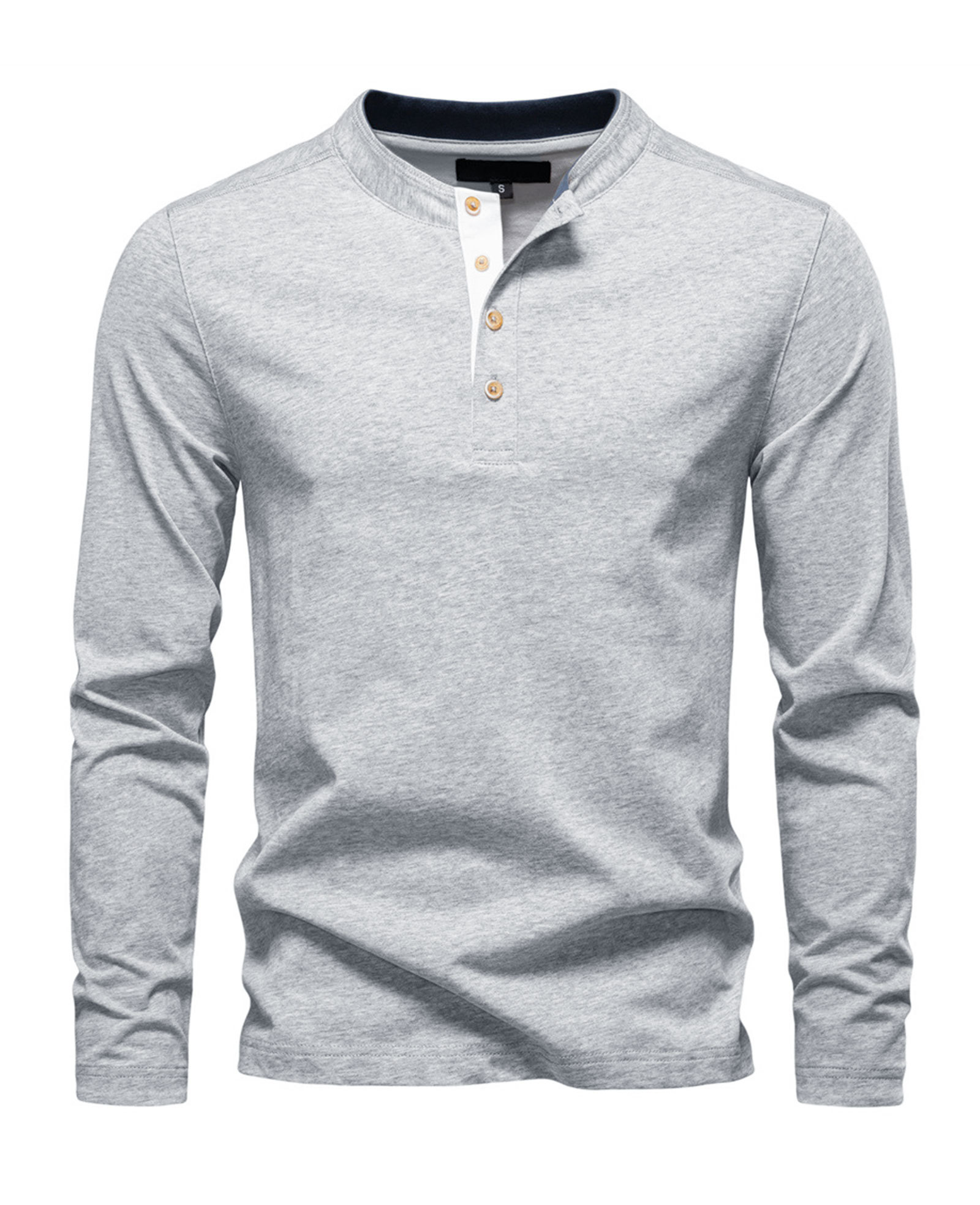 MAGIMODAC Mens Henley Shirts Long Sleeve Cotton T-Shirt Casual Classic Tshirt Lightweight Basic T-Shirts Button Tee Shirt Top
