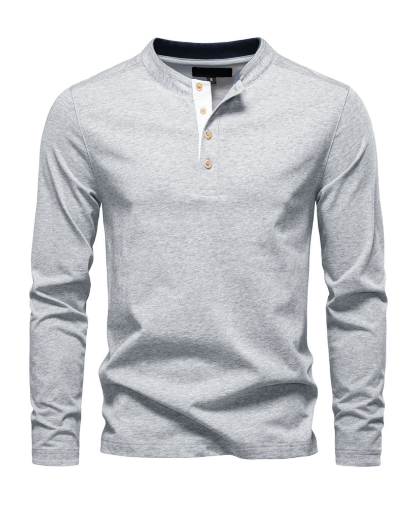 MAGIMODAC Mens Henley Shirts Long Sleeve Cotton T-Shirt Casual Classic Tshirt Lightweight Basic T-Shirts Button Tee Shirt Top