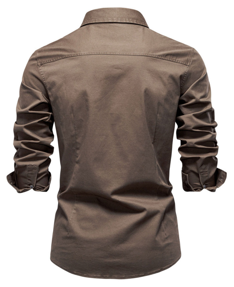MAGIMODAC Mens Denim Long Sleeve Shirts Casual Button Down Western Shirt Lightweight Cotton Solid Jean Tops with Pockets