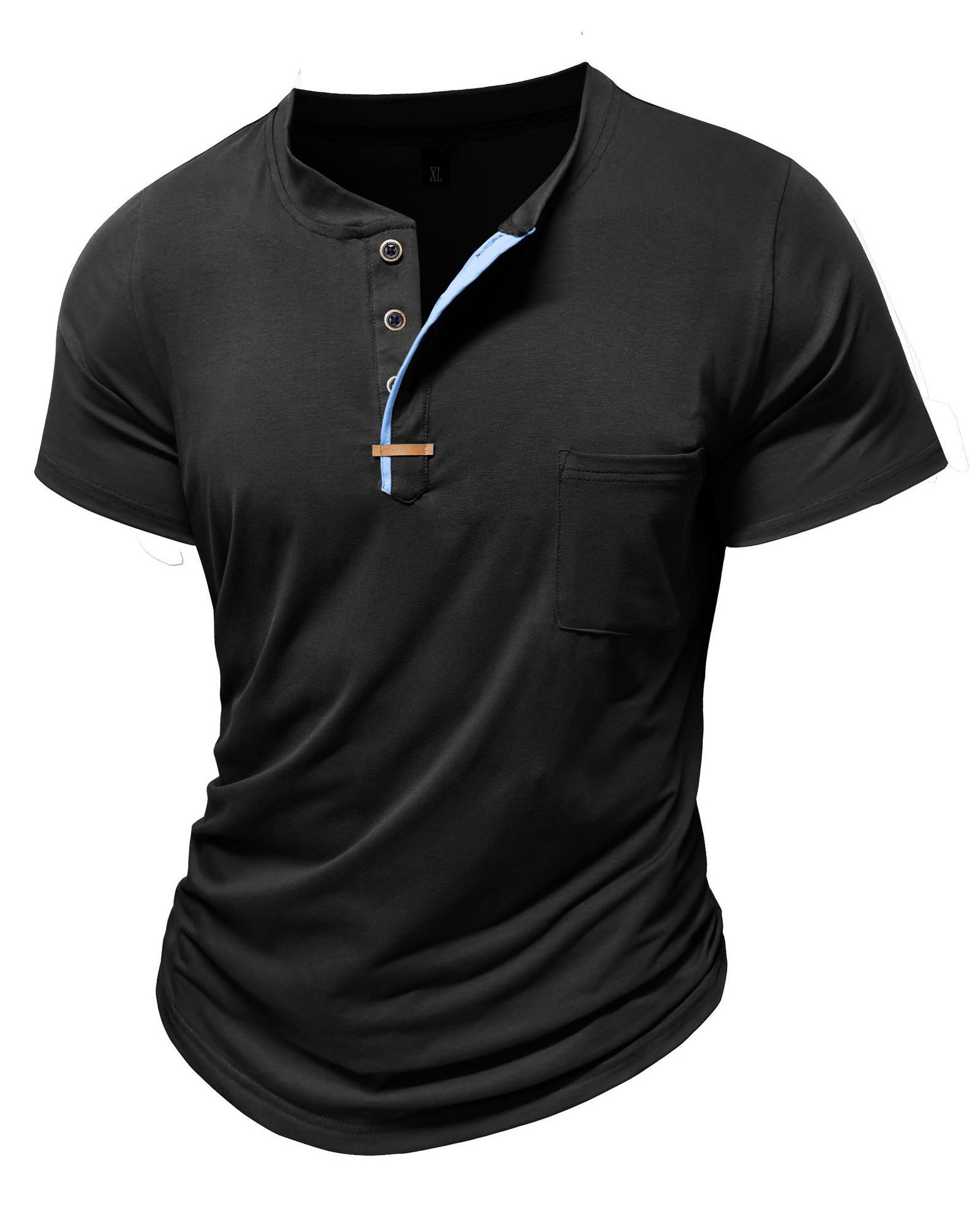 MAGIMODAC Mens Henley Short Sleeve Shirts Lightweight Cotton Summer Casual T-Shirt with Button and Pocket