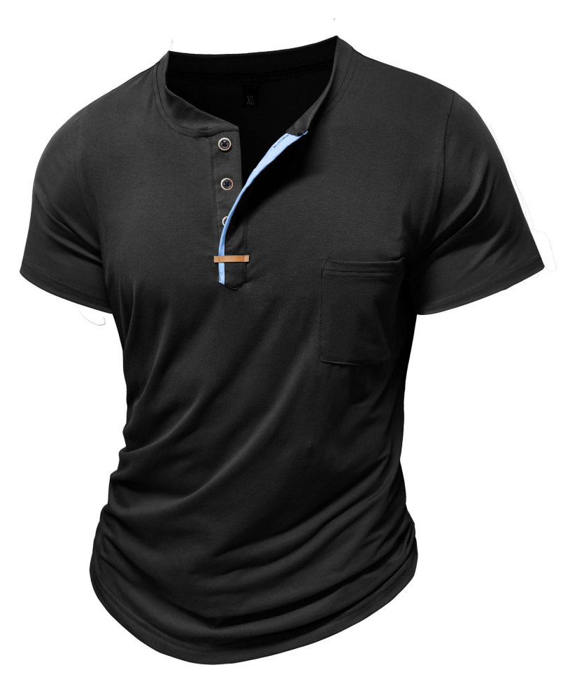 MAGIMODAC Mens Henley Short Sleeve Shirts Lightweight Cotton Summer Casual T-Shirt with Button and Pocket