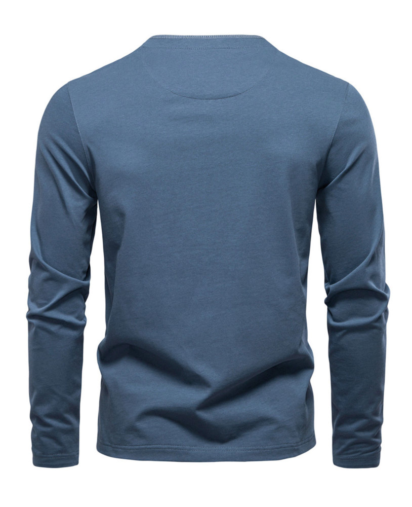 MAGIMODAC Mens Henley Shirts Long Sleeve Cotton T-Shirt Casual Classic Tshirt Lightweight Basic T-Shirts Button Tee Shirt Top