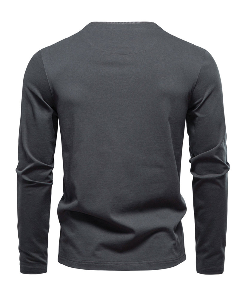 Henley Shirts Long Sleeve Mens Cotton T-Shirt Casual Classic Tshirt Lightweight Basic T-Shirts Button Tee Shirt Top