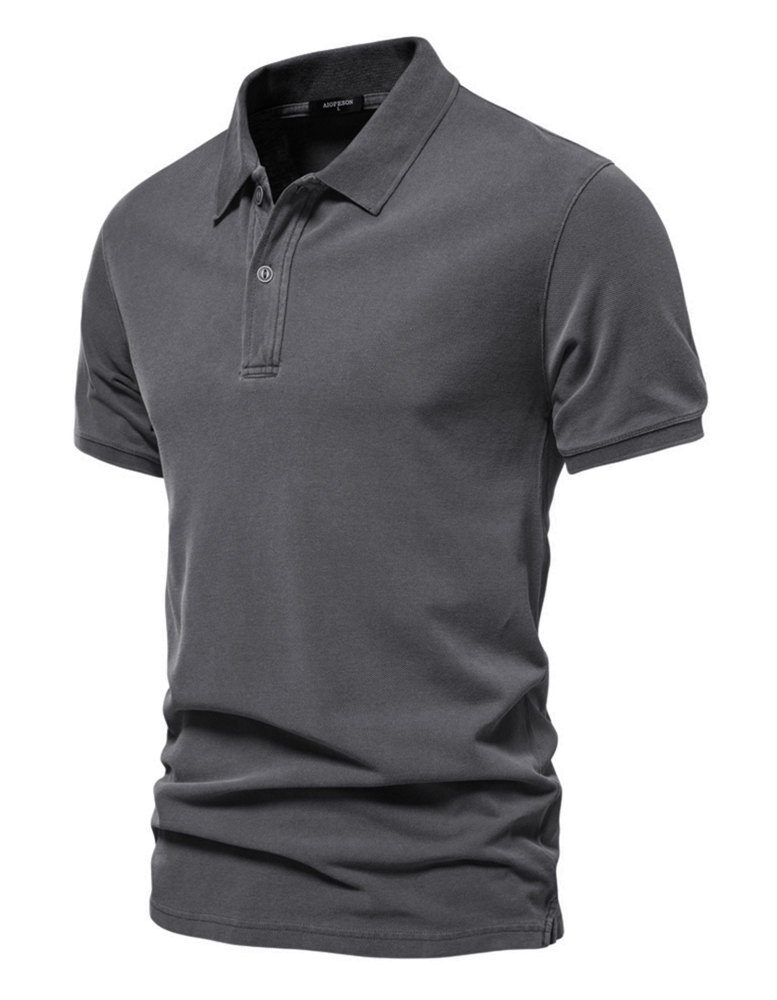 MAGIMODAC Mens Polo Shirts Short Sleeve Cotton T-Shirts Summer T-Shirt Solid Color Casual Tee Shirt Tops with Buttons
