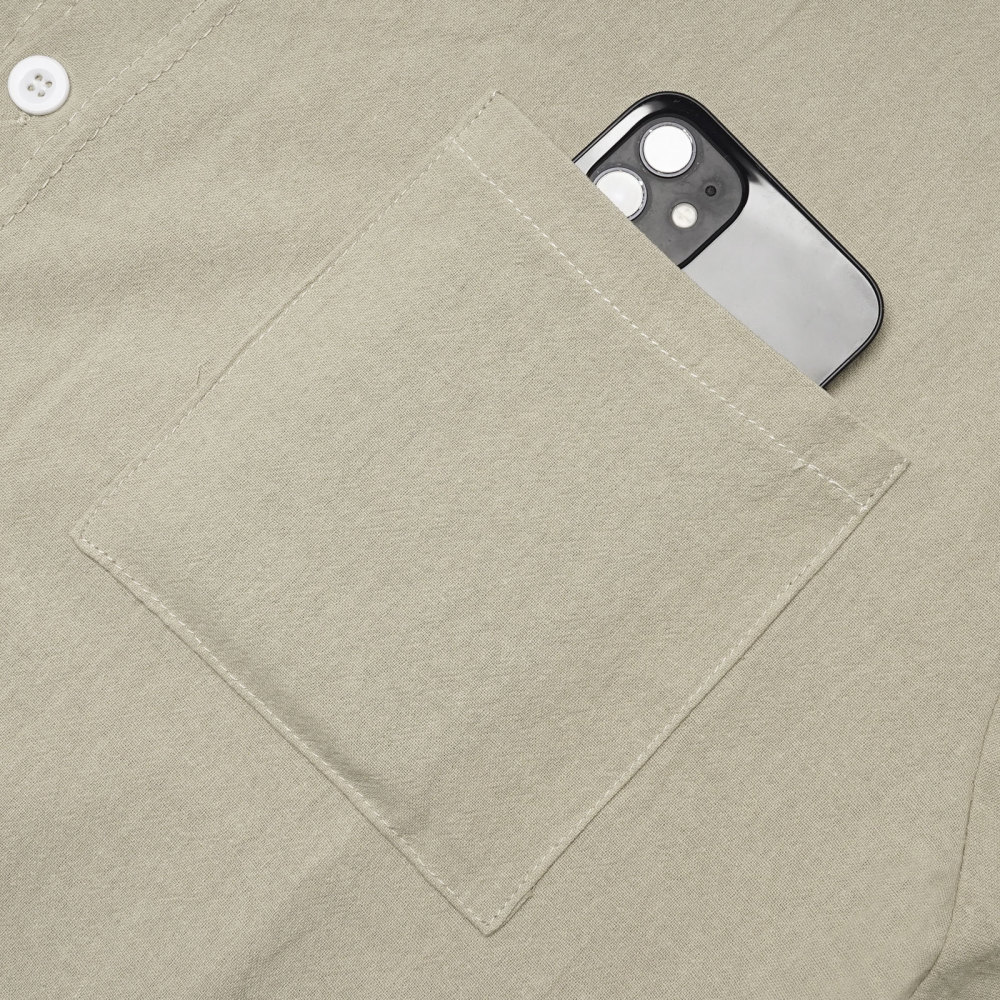 MAGIMODAC Mens Button Down Linen Shirts Casual Long Sleeve Band Collar Shirt Regular Fit Solid Plain Top with Pocket
