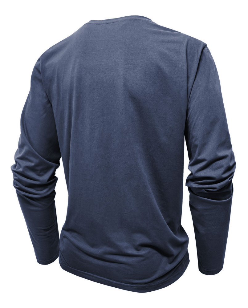 MAGIMODAC Mens Henley Long Sleeve T-Shirt Fashion Classic Cotton T Shirts Casual Lightweight T-Shirts with Button and Pocket