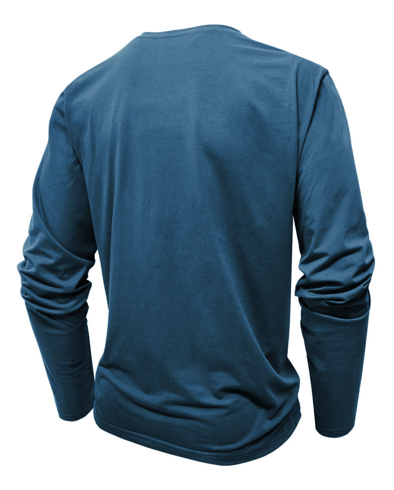 MAGIMODAC Mens Henley Long Sleeve T-Shirt Fashion Classic Cotton T Shirts Casual Lightweight T-Shirts with Button and Pocket
