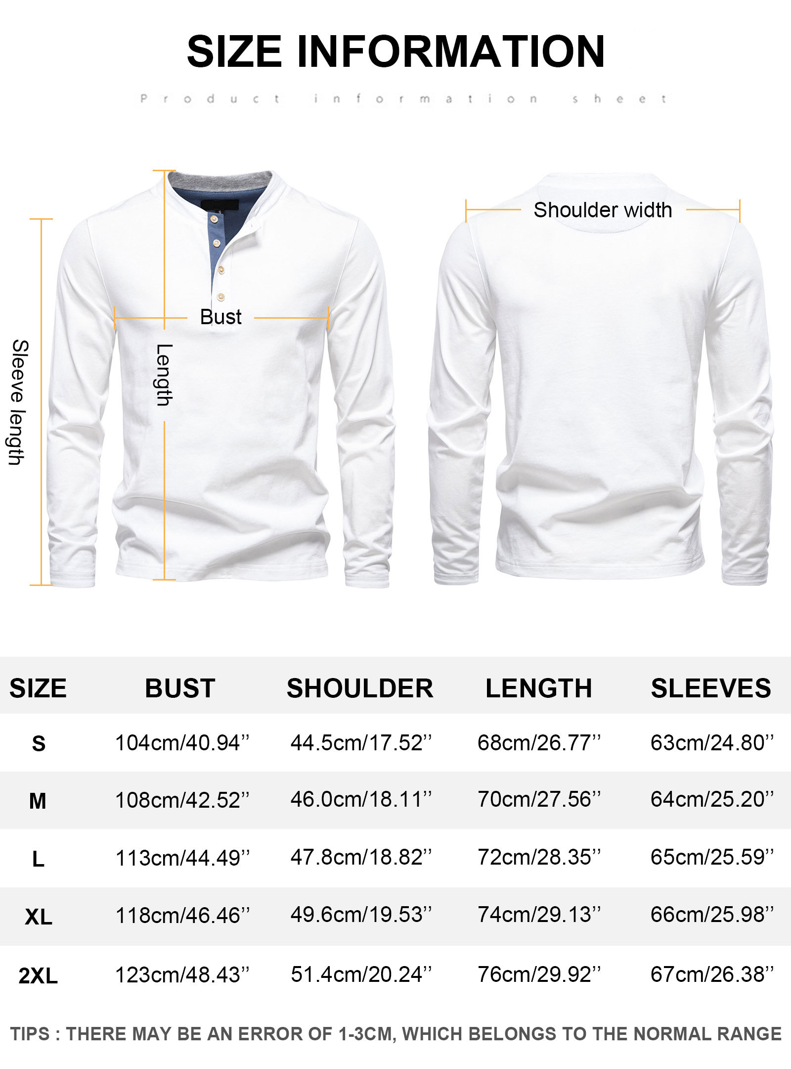 MAGIMODAC Mens Henley Shirts Long Sleeve Cotton T-Shirt Casual Classic Tshirt Lightweight Basic T-Shirts Button Tee Shirt Top