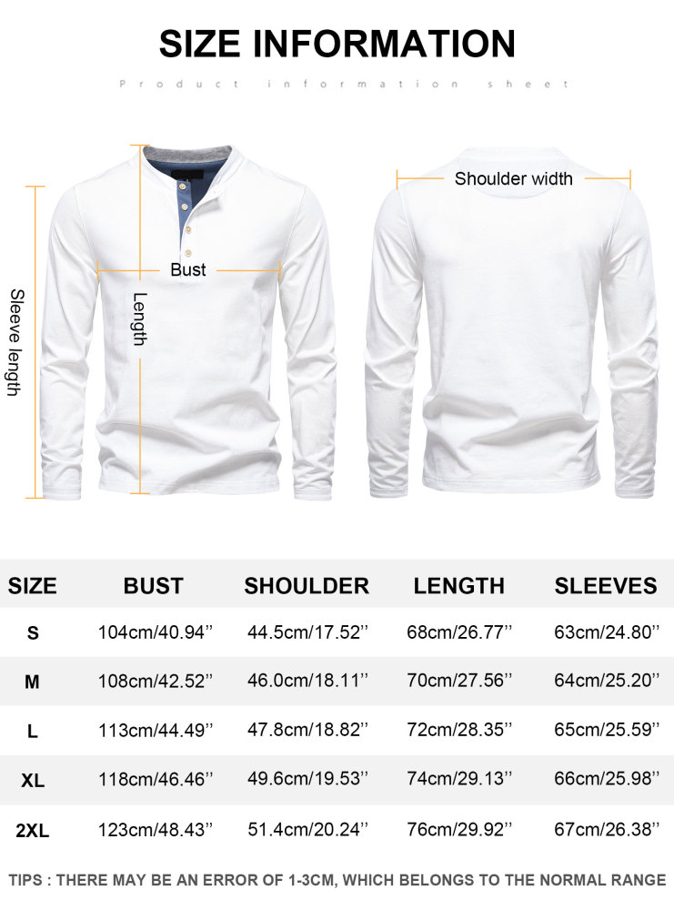 MAGIMODAC Mens Henley Shirts Long Sleeve Cotton T-Shirt Casual Classic Tshirt Lightweight Basic T-Shirts Button Tee Shirt Top