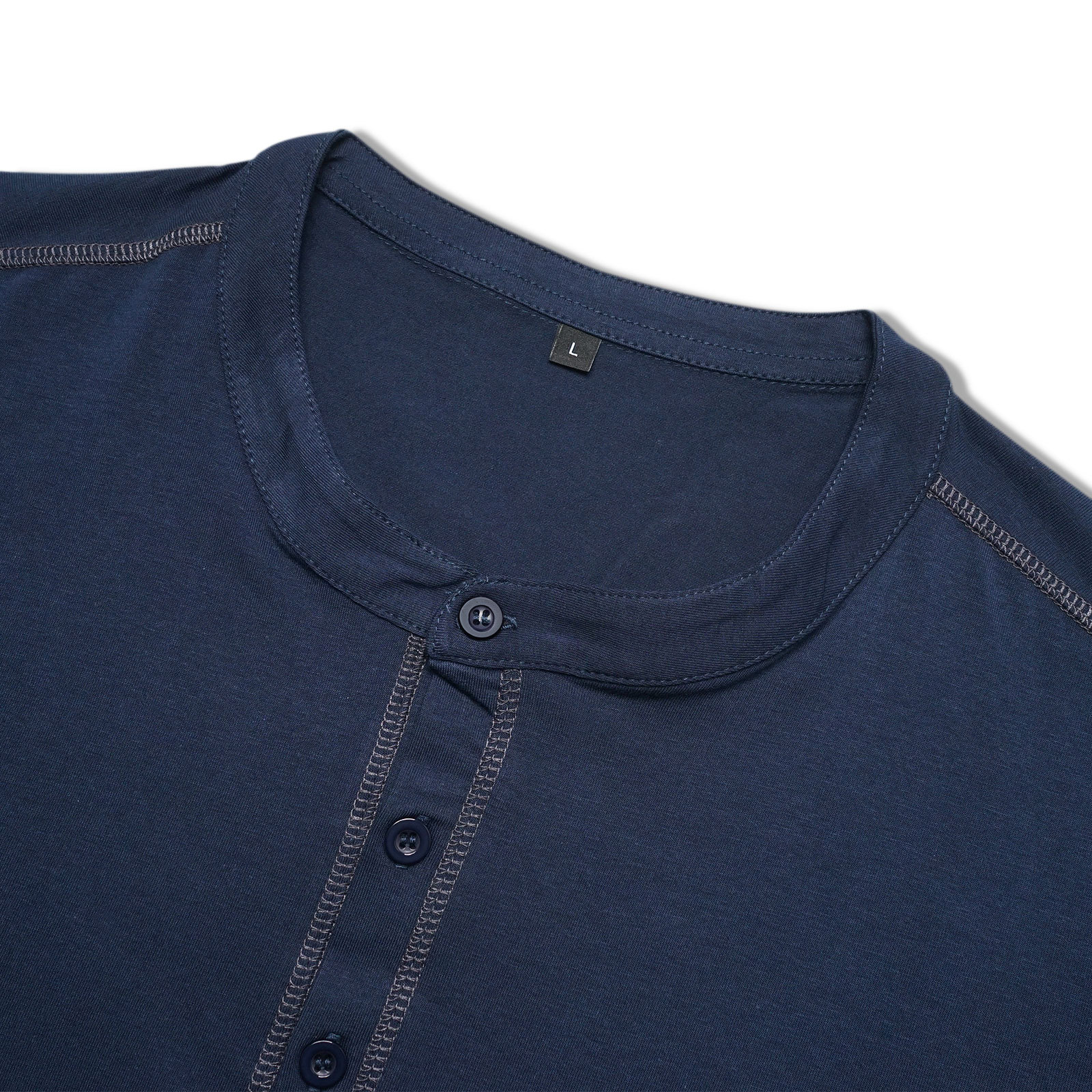 Mens Long Sleeve Henley Shirts Casual Classic Cotton T-Shirt Lightweight Button Tshirts Solid Basic Tee Shirt Tops