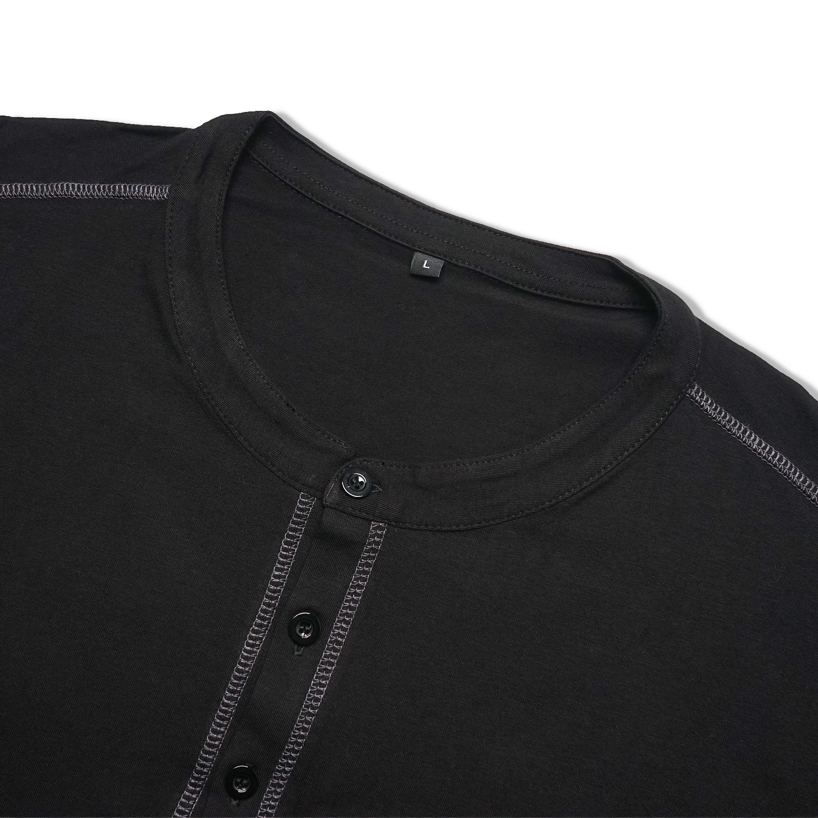 Mens Long Sleeve Henley Shirts Casual Classic Cotton T-Shirt Lightweight Button Tshirts Solid Basic Tee Shirt Tops