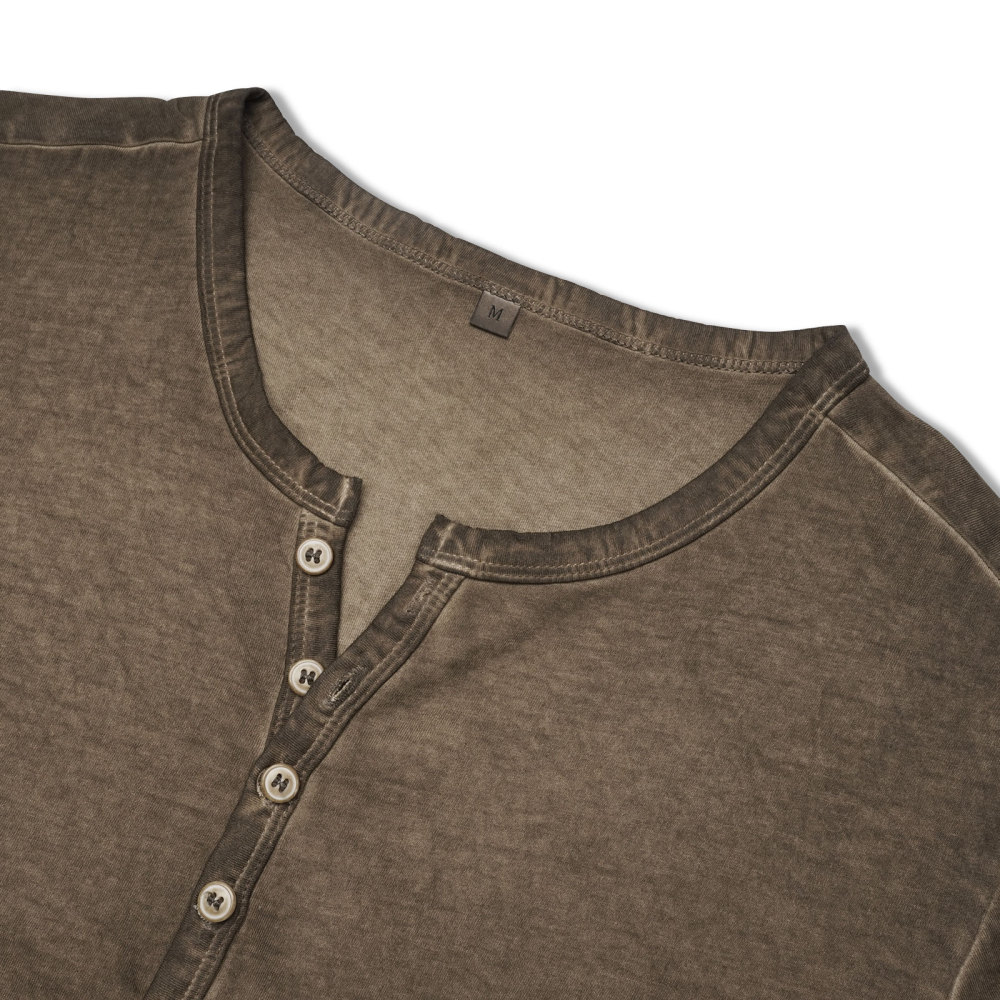 Mens Short Sleeve Henley Shirts Summer Cotton T-Shirt Casual Basic Button Tshirt Classic Solid Tee Shirt Tops