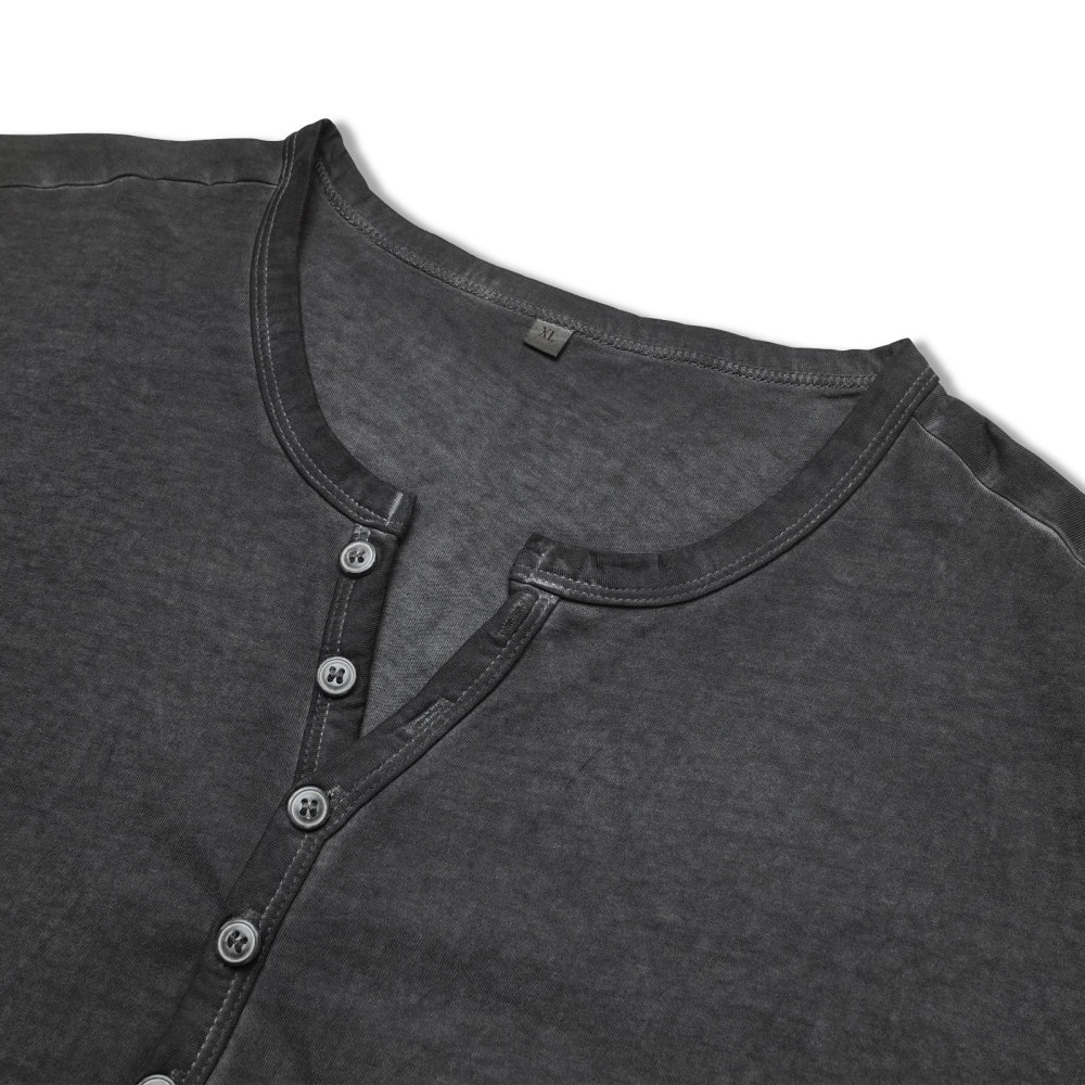 Mens Short Sleeve Henley Shirts Summer Cotton T-Shirt Casual Basic Button Tshirt Classic Solid Tee Shirt Tops