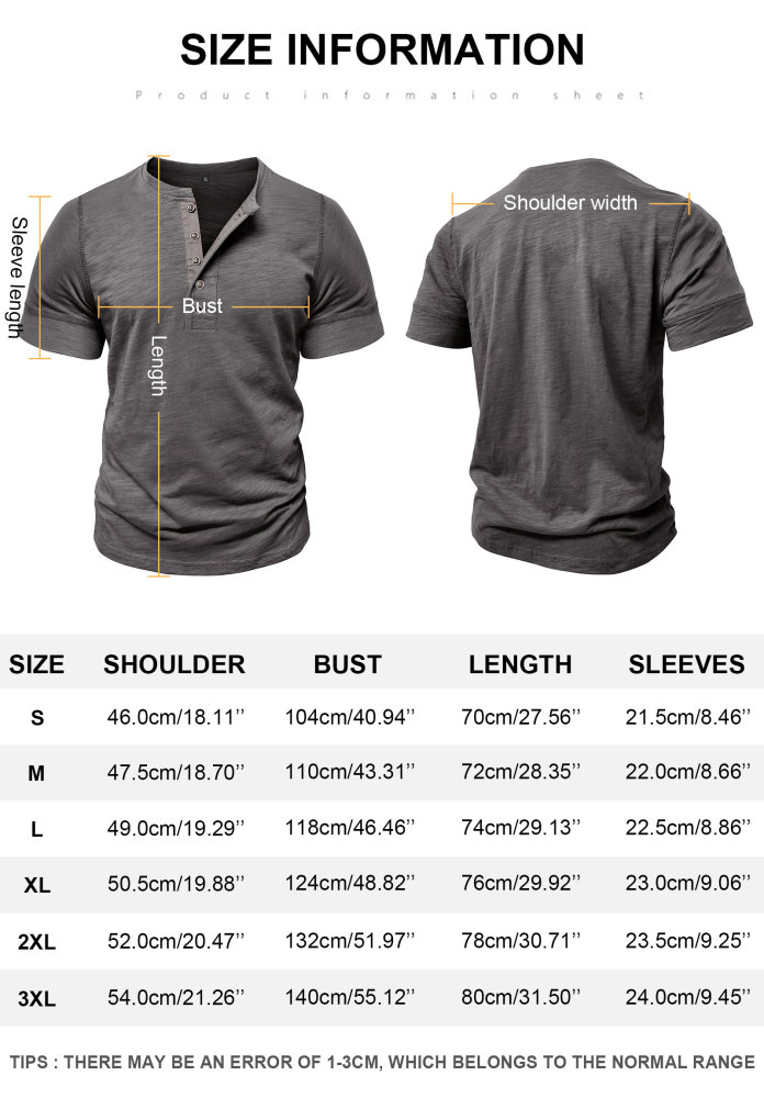 Mens Henley Shirts Cotton Short Sleeve T-Shirt Casual Basic ButtonTee Shirt Tops Summer Classic Solid Tshirt