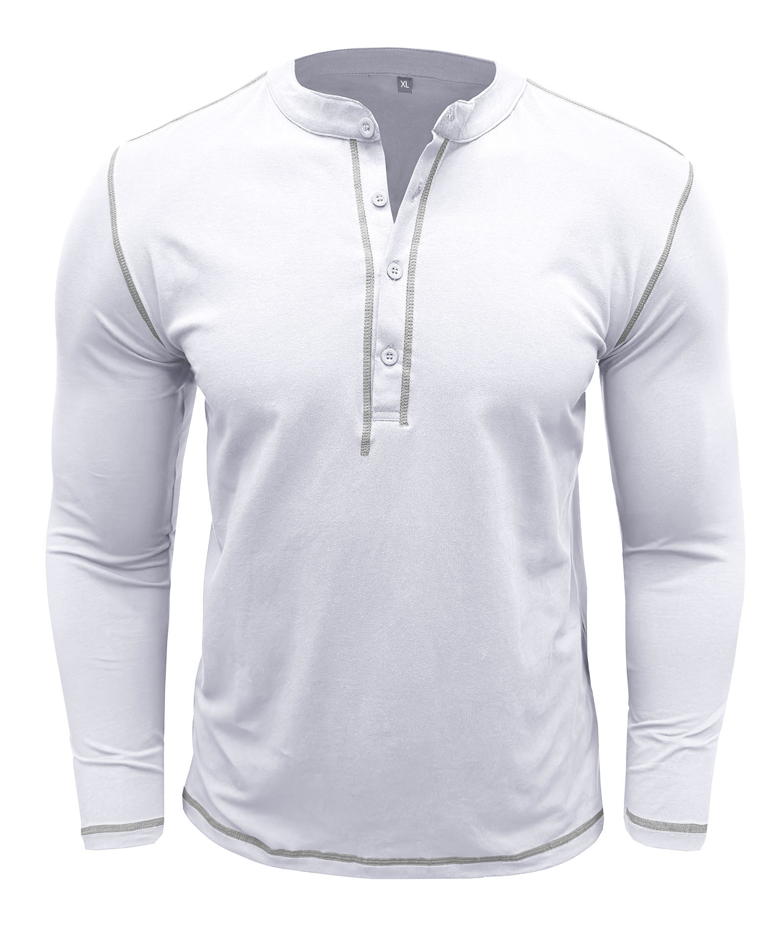 Mens Long Sleeve Henley Shirts Casual Classic Cotton T-Shirt Lightweight Button Tshirts Solid Basic Tee Shirt Tops