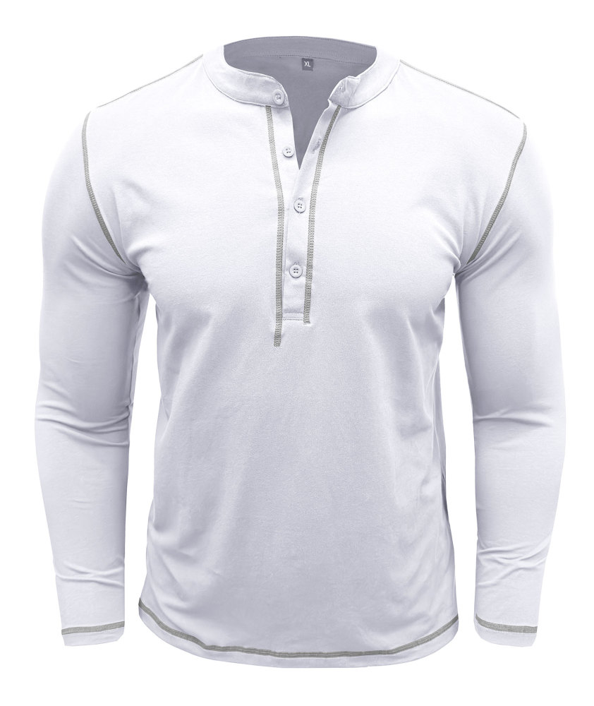 Mens Long Sleeve Henley Shirts Casual Classic Cotton T-Shirt Lightweight Button Tshirts Solid Basic Tee Shirt Tops