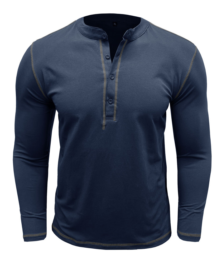 Mens Long Sleeve Henley Shirts Casual Classic Cotton T-Shirt Lightweight Button Tshirts Solid Basic Tee Shirt Tops