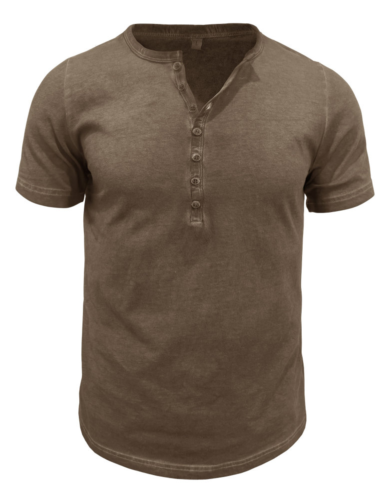 Mens Short Sleeve Henley Shirts Summer Cotton T-Shirt Casual Basic Button Tshirt Classic Solid Tee Shirt Tops