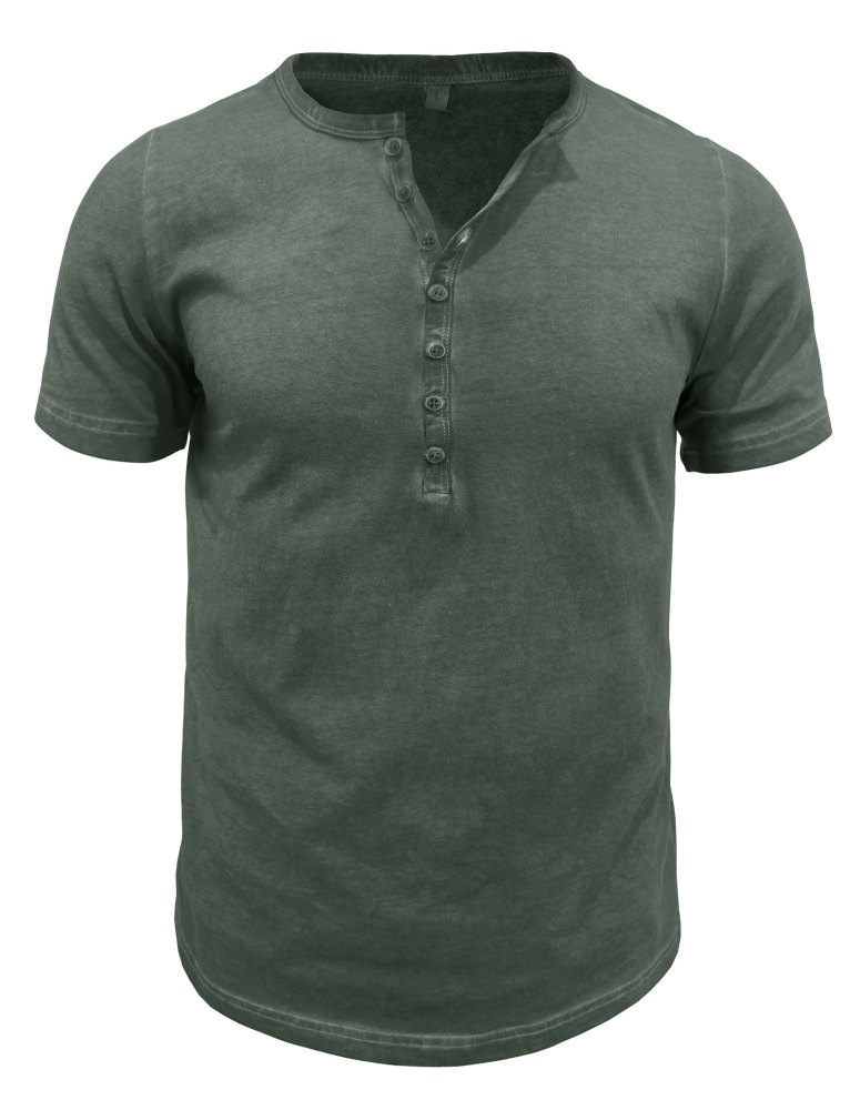Mens Short Sleeve Henley Shirts Summer Cotton T-Shirt Casual Basic Button Tshirt Classic Solid Tee Shirt Tops