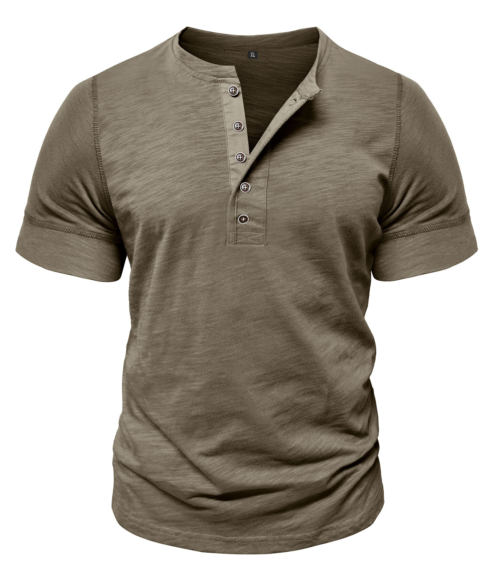 Mens Henley Shirts Cotton Short Sleeve T-Shirt Casual Basic ButtonTee Shirt Tops Summer Classic Solid Tshirt