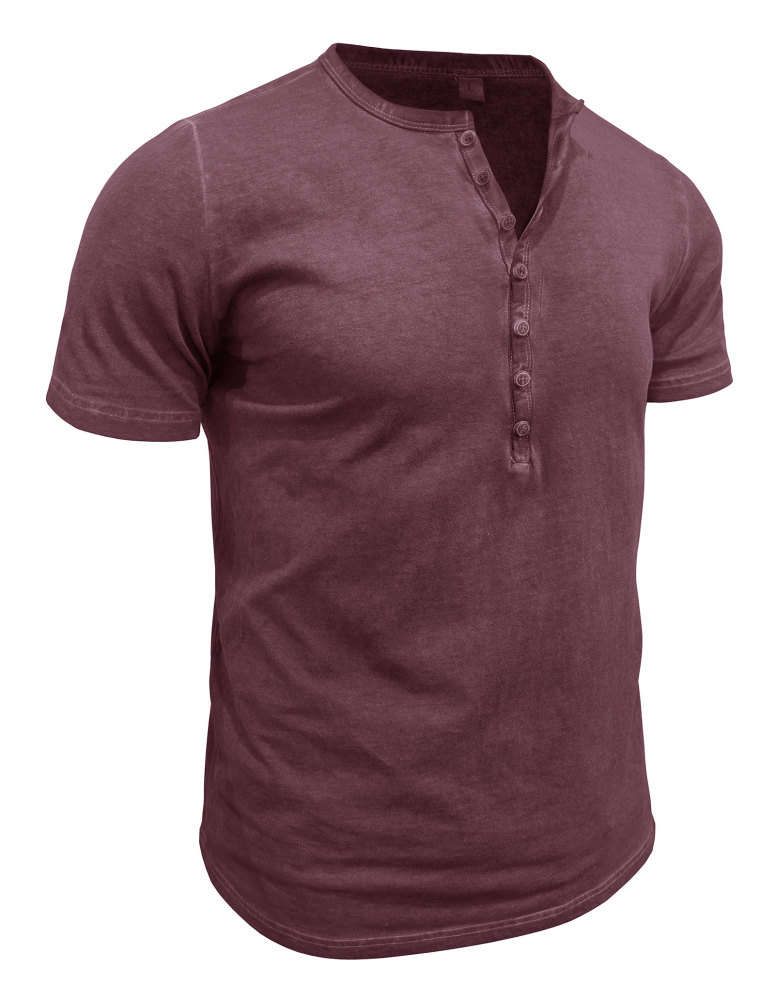 Mens Short Sleeve Henley Shirts Summer Cotton T-Shirt Casual Basic Button Tshirt Classic Solid Tee Shirt Tops