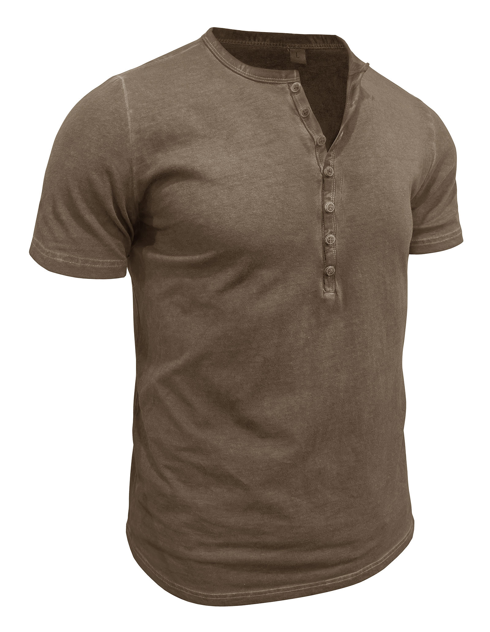 Mens Short Sleeve Henley Shirts Summer Cotton T-Shirt Casual Basic Button Tshirt Classic Solid Tee Shirt Tops